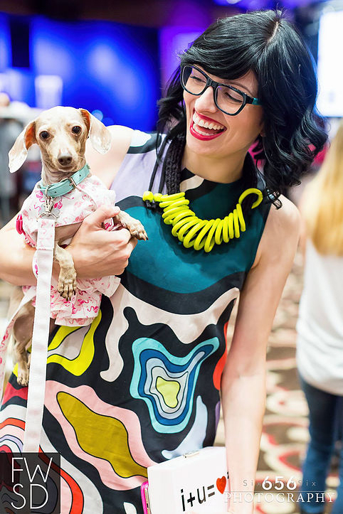 Local style blogger Jenna Pilant of Lucky Little Mustard Seed and puppy pal