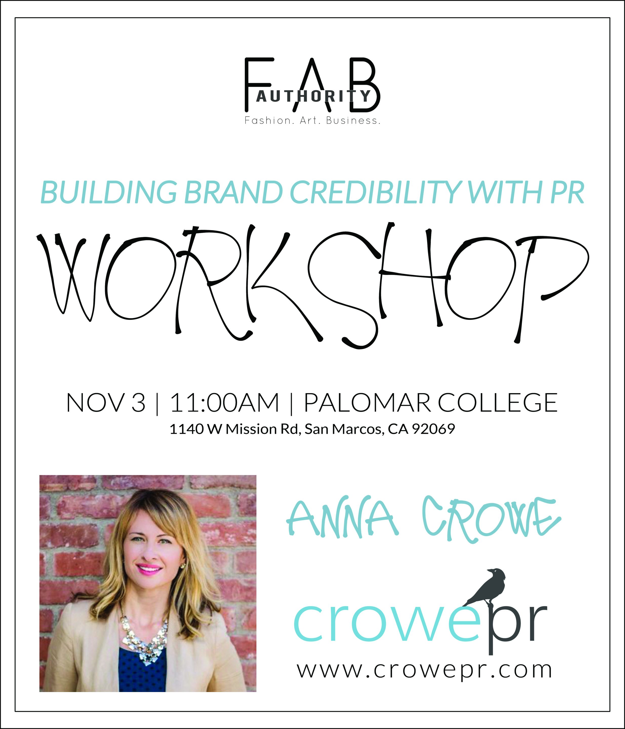 Workshop | Building Brand Credibility with Crowe PR